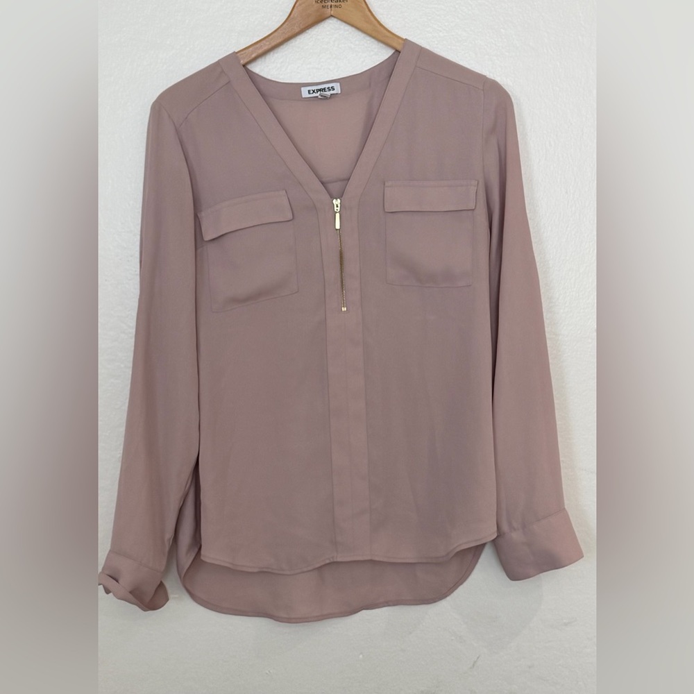 Express Mauve V-Neck Blouse